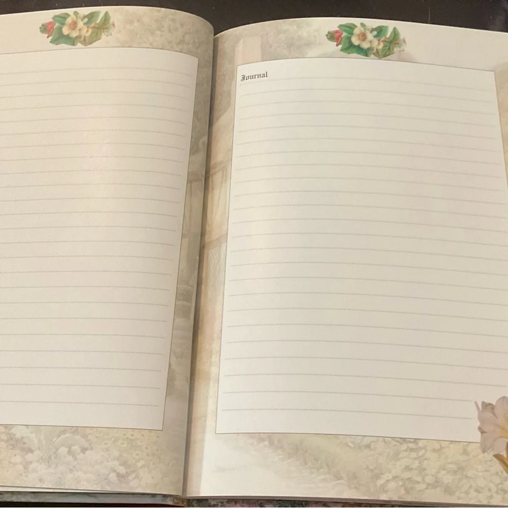 Beautiful Floral Journal with Hand Crafted Beaded Pen. Country Cottage Themed